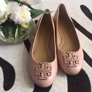 Tory Burch Leather Logo Flats